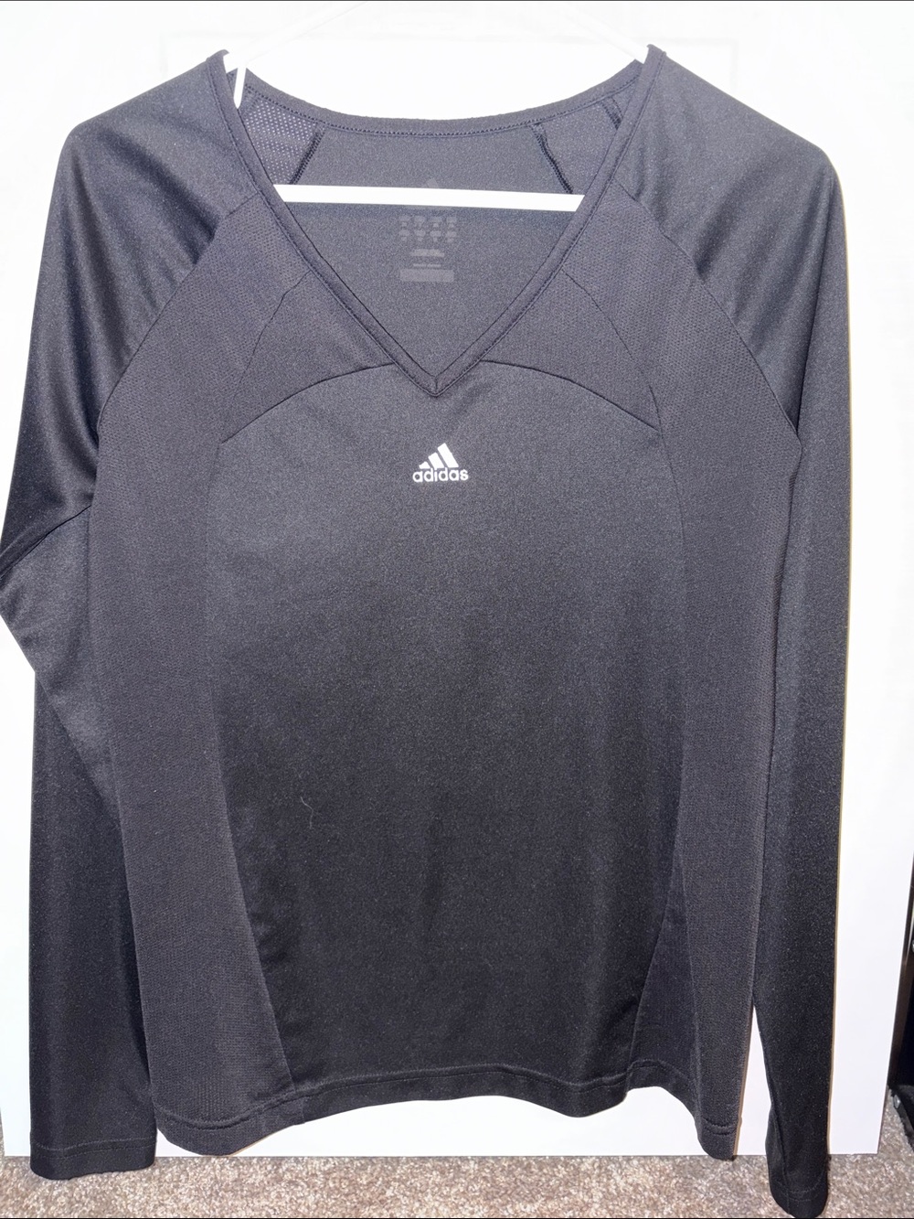 Long sleeve, Adidas V-neck athletic shirt